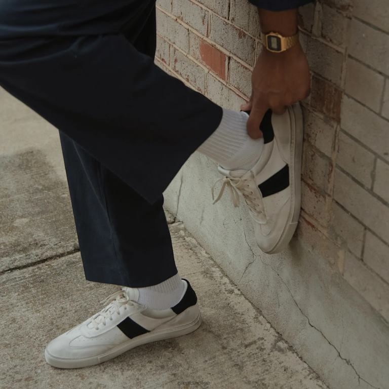 hvit svart GREATS charlie fortvilet sko X424033