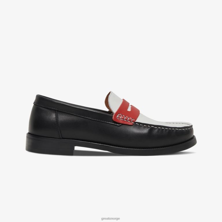 retro rød svart GREATS essex penny loafer sko X424065