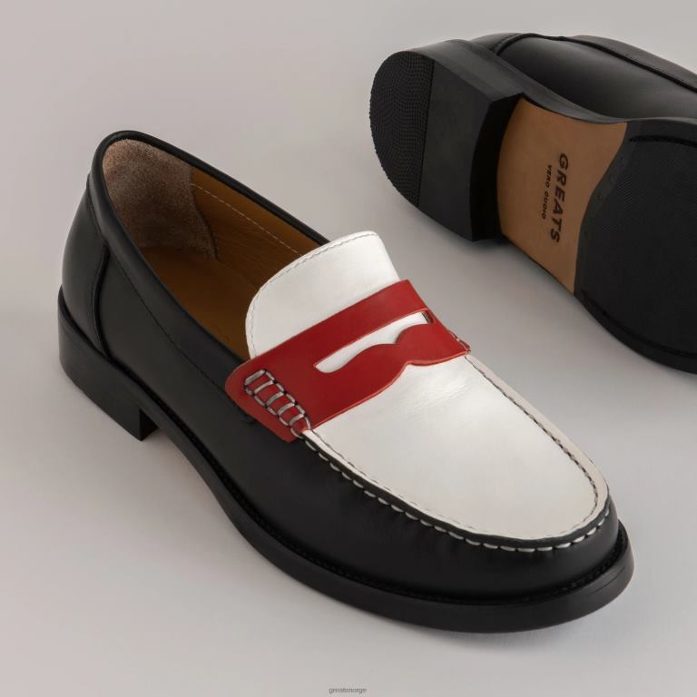 retro rød svart GREATS essex penny loafer sko X424065