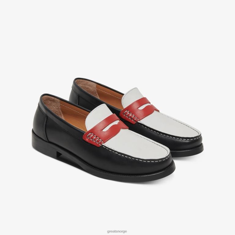 retro rød svart GREATS essex penny loafer sko X424065