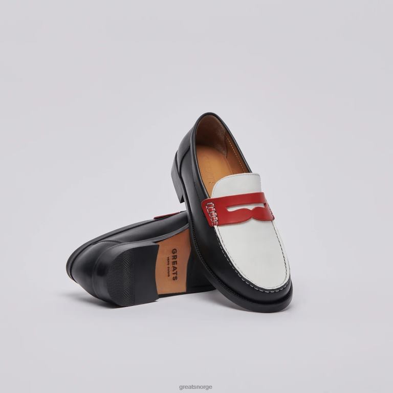 retro rød svart GREATS essex penny loafer sko X424065