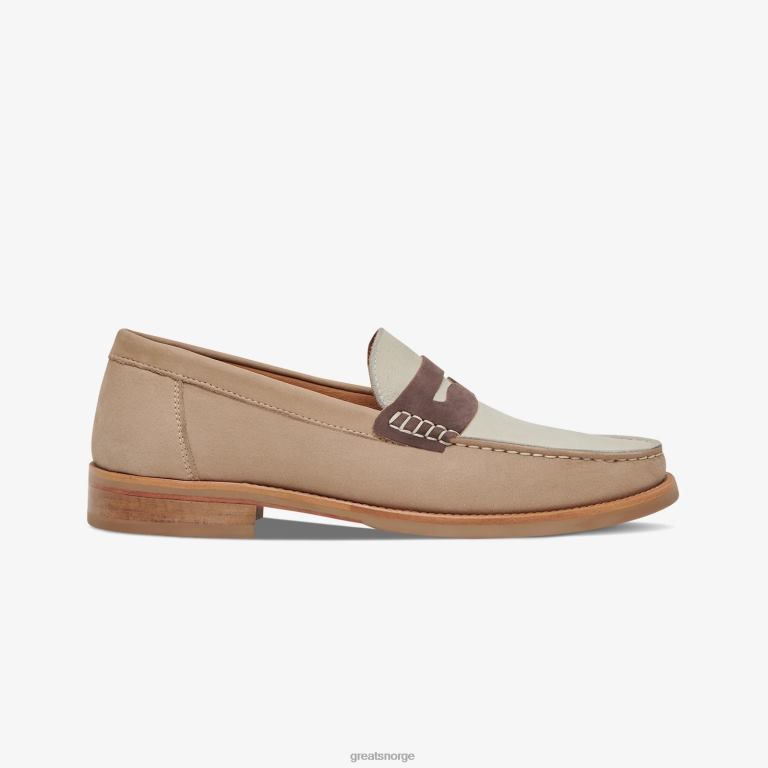 sand multi GREATS essex penny loafer sko X424066