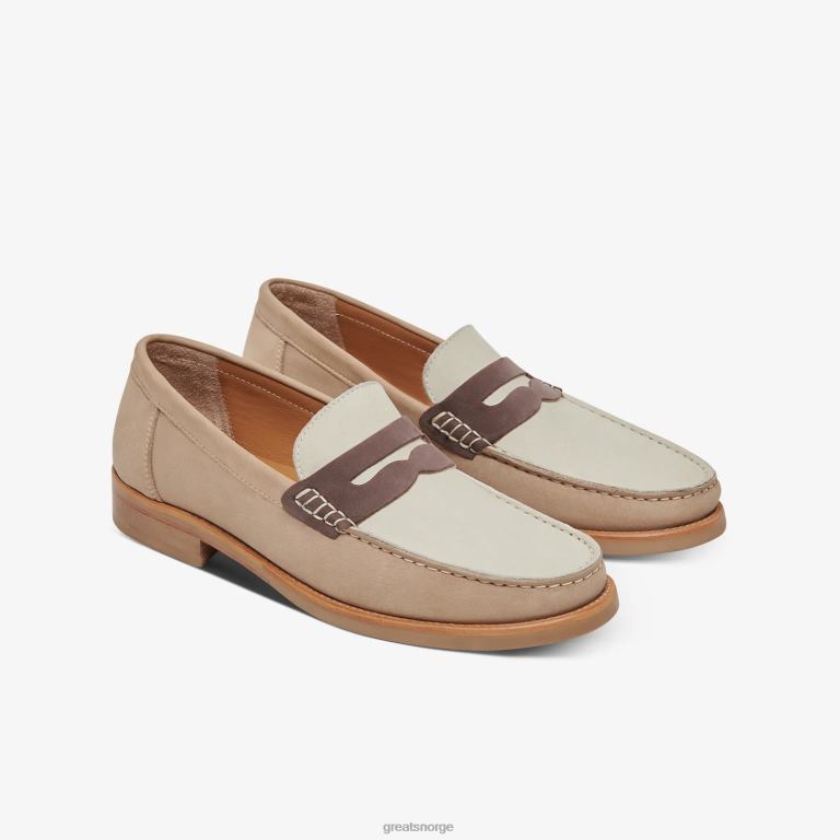 sand multi GREATS essex penny loafer sko X424076